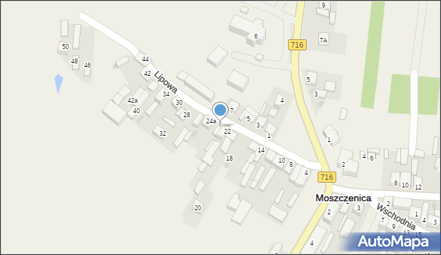 Moszczenica, Lipowa, 24, mapa Moszczenica