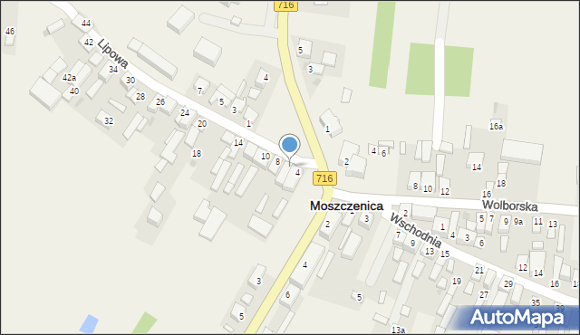 Moszczenica, Lipowa, 6a, mapa Moszczenica