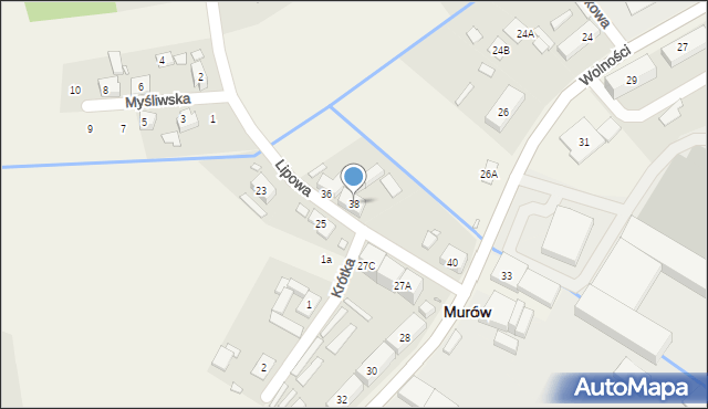 Murów, Lipowa, 38, mapa Murów