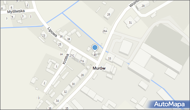 Murów, Lipowa, 40, mapa Murów