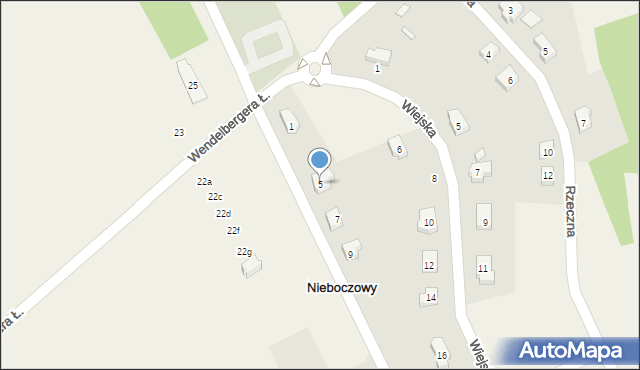 Nieboczowy, Ligonia Juliusza, 5, mapa Nieboczowy