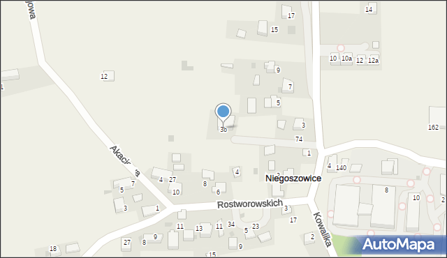 Niegoszowice, Lipowa, 3b, mapa Niegoszowice