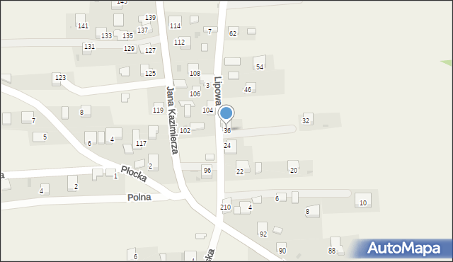 Nowa Góra, Lipowa, 36, mapa Nowa Góra