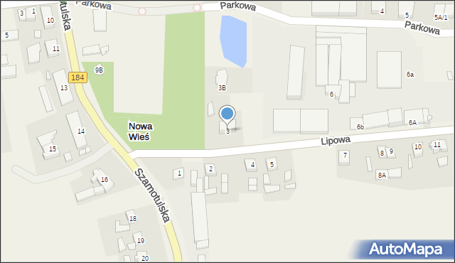 Nowa Wieś, Lipowa, 3, mapa Nowa Wieś