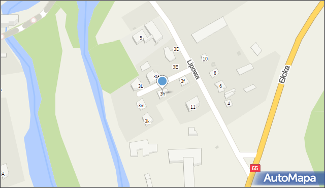 Nowa Wieś Ełcka, Lipowa, 3h, mapa Nowa Wieś Ełcka