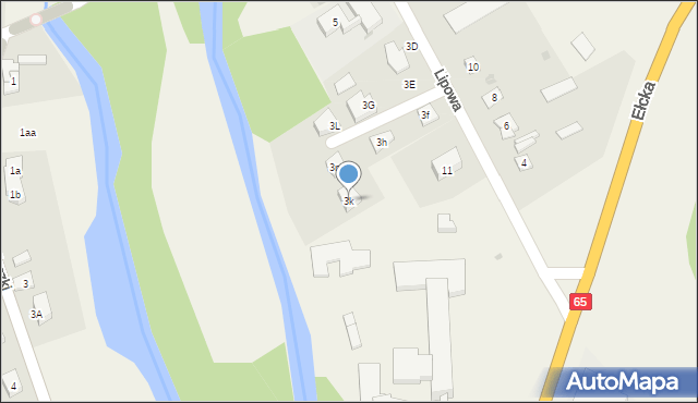 Nowa Wieś Ełcka, Lipowa, 3k, mapa Nowa Wieś Ełcka