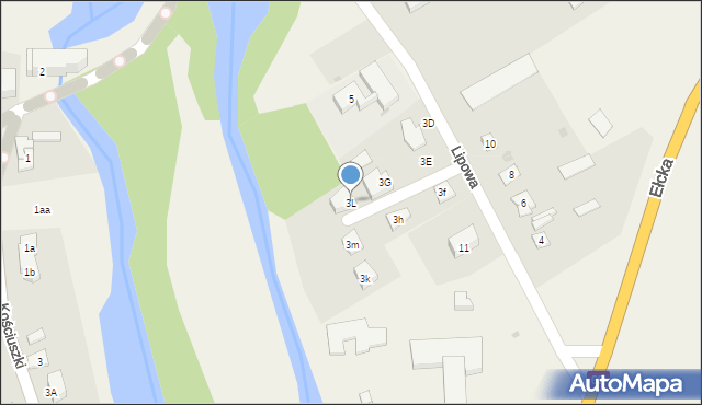 Nowa Wieś Ełcka, Lipowa, 3L, mapa Nowa Wieś Ełcka