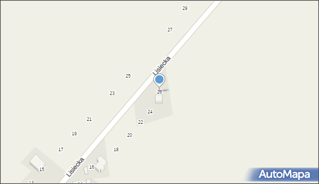 Nowa Wieś Szlachecka, Lisiecka, 26, mapa Nowa Wieś Szlachecka