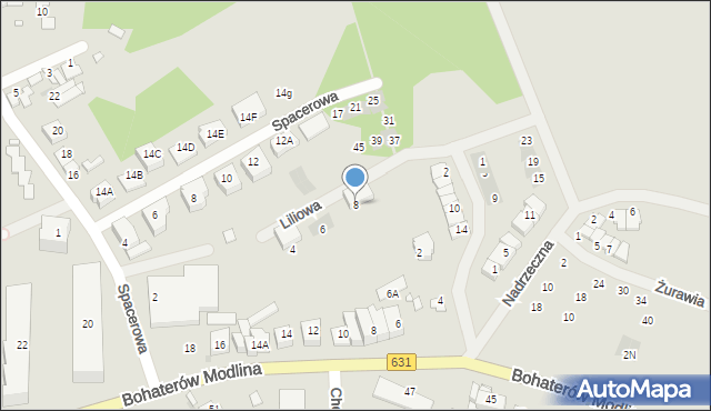 Nowy Dwór Mazowiecki, Liliowa, 8, mapa Nowy Dwór Mazowiecki