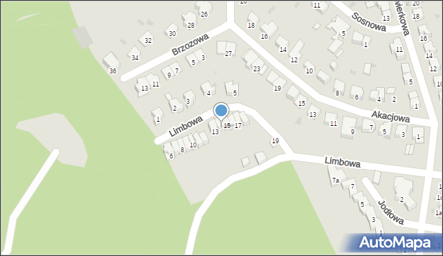 Olsztyn, Limbowa, 14, mapa Olsztyna