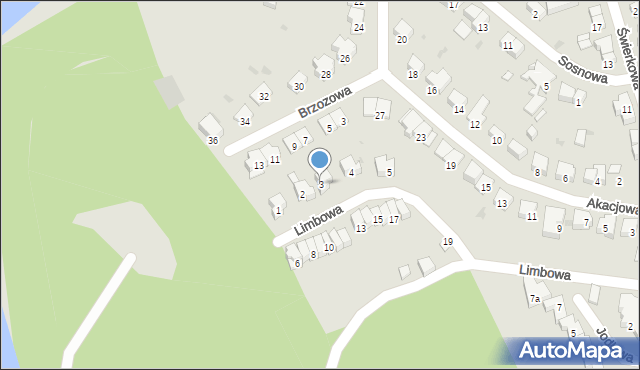 Olsztyn, Limbowa, 3, mapa Olsztyna