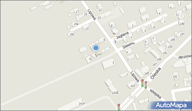 Opole, Lipowa, 7a, mapa Opola