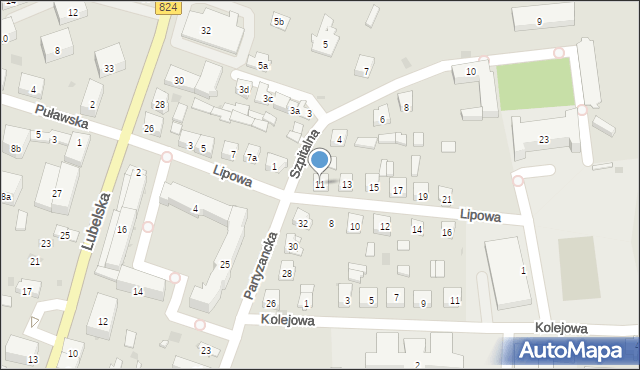 Opole Lubelskie, Lipowa, 11, mapa Opole Lubelskie