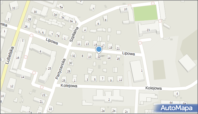 Opole Lubelskie, Lipowa, 12, mapa Opole Lubelskie