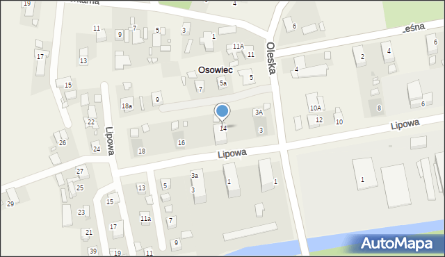 Osowiec, Lipowa, 14, mapa Osowiec