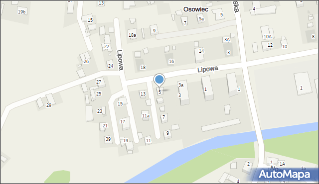 Osowiec, Lipowa, 5, mapa Osowiec