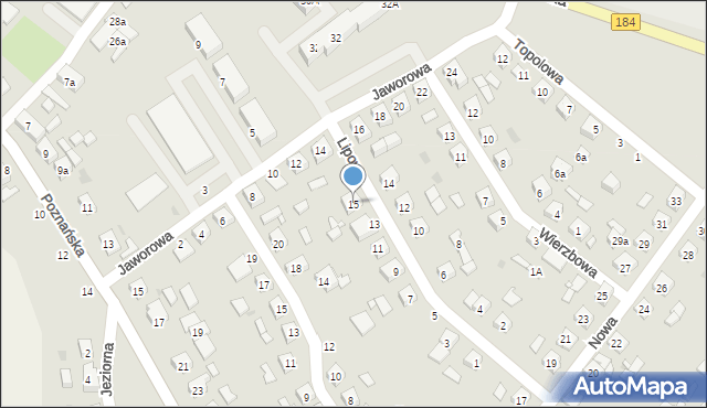 Ostroróg, Lipowa, 15, mapa Ostroróg