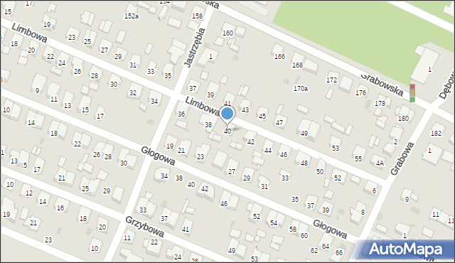 Ostrów Wielkopolski, Limbowa, 40, mapa Ostrów Wielkopolski