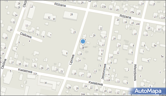 Ostrów Wielkopolski, Lipowa, 18, mapa Ostrów Wielkopolski