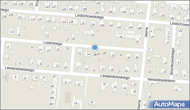 Ostrów Wielkopolski, Lisieckiego Arkadiusza, bp., 26, mapa Ostrów Wielkopolski