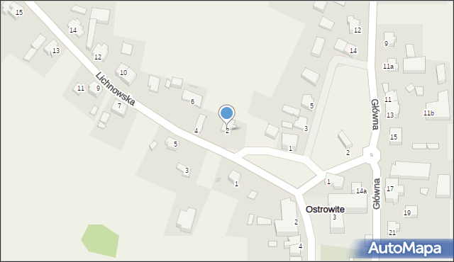 Ostrowite, Lichnowska, 2, mapa Ostrowite