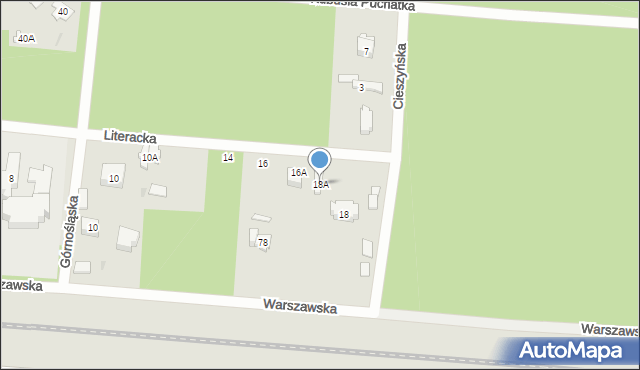 Otwock, Literacka, 18A, mapa Otwock