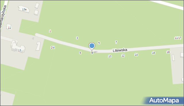 Otwock, Litewska, 8, mapa Otwock