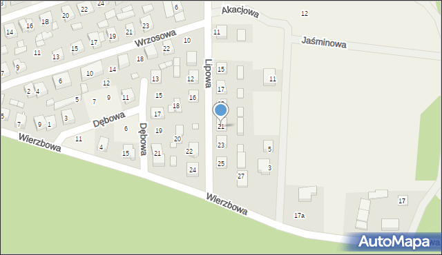 Palaty, Lipowa, 21, mapa Palaty