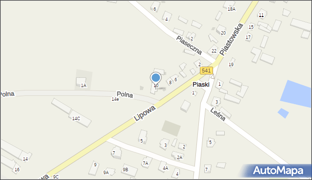 Piaski, Lipowa, 12, mapa Piaski