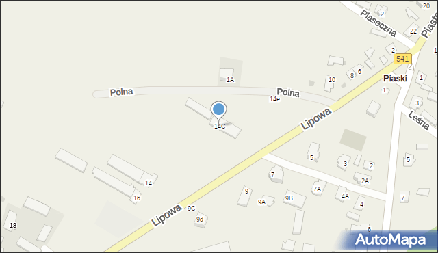 Piaski, Lipowa, 14C, mapa Piaski