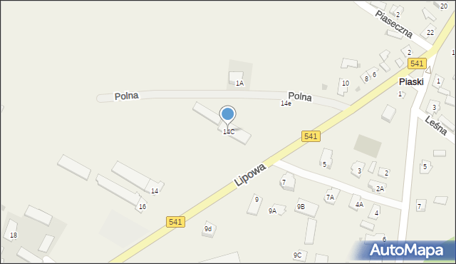 Piaski, Lipowa, 14C, mapa Piaski