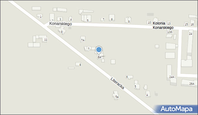 Piątek, Literacka, 6A, mapa Piątek