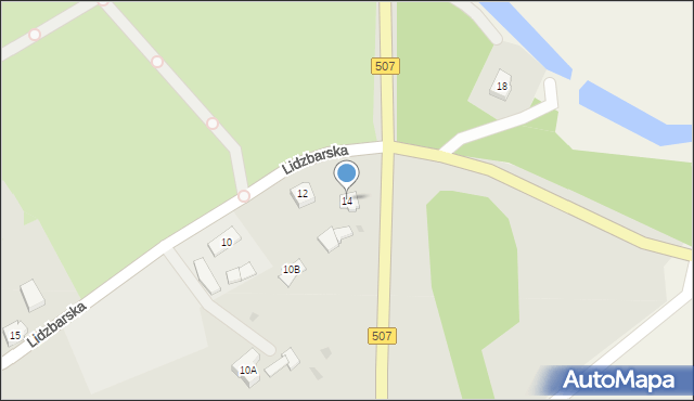 Pieniężno, Lidzbarska, 14, mapa Pieniężno