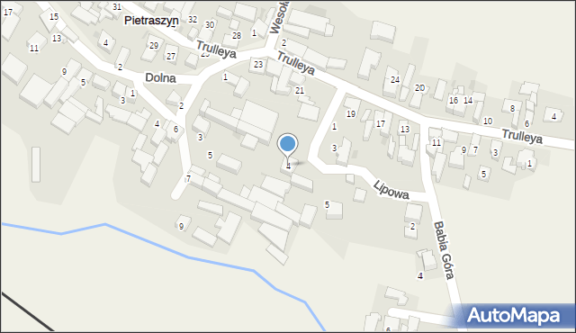 Pietraszyn, Lipowa, 4, mapa Pietraszyn