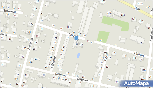 Piotrków Trybunalski, Lipowa, 15, mapa Piotrków Trybunalski