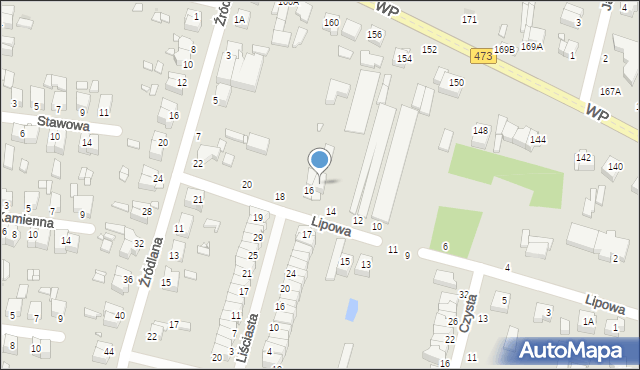 Piotrków Trybunalski, Lipowa, 16A, mapa Piotrków Trybunalski