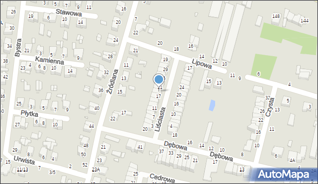 Piotrków Trybunalski, Liściasta, 19, mapa Piotrków Trybunalski