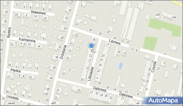 Piotrków Trybunalski, Liściasta, 23, mapa Piotrków Trybunalski