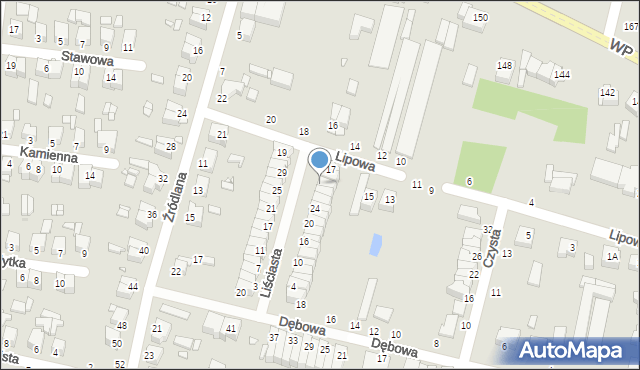 Piotrków Trybunalski, Liściasta, 30, mapa Piotrków Trybunalski