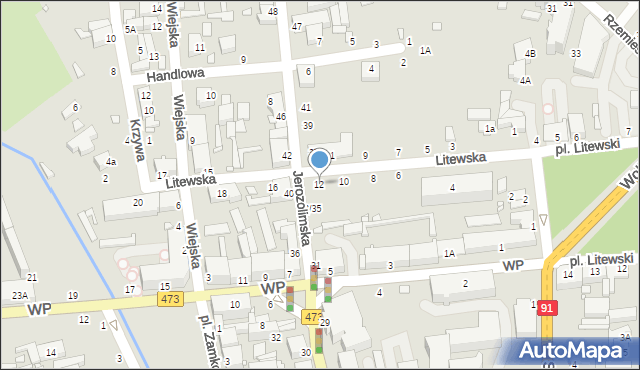 Piotrków Trybunalski, Litewska, 12, mapa Piotrków Trybunalski