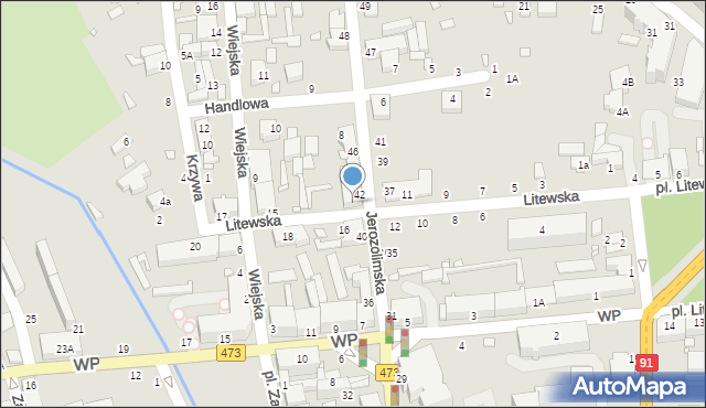 Piotrków Trybunalski, Litewska, 13, mapa Piotrków Trybunalski