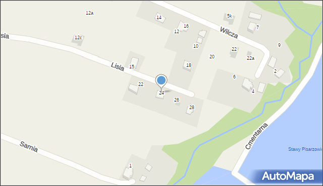 Pisarzowice, Lisia, 24, mapa Pisarzowice
