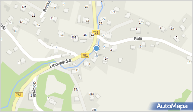 Płaza, Lipowiecka, 31, mapa Płaza