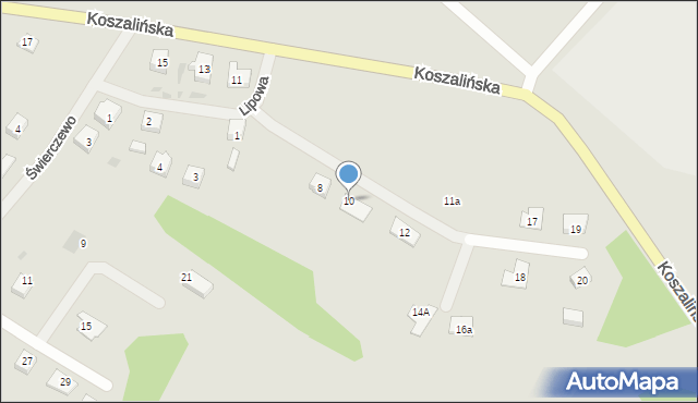 Polanów, Lipowa, 10, mapa Polanów