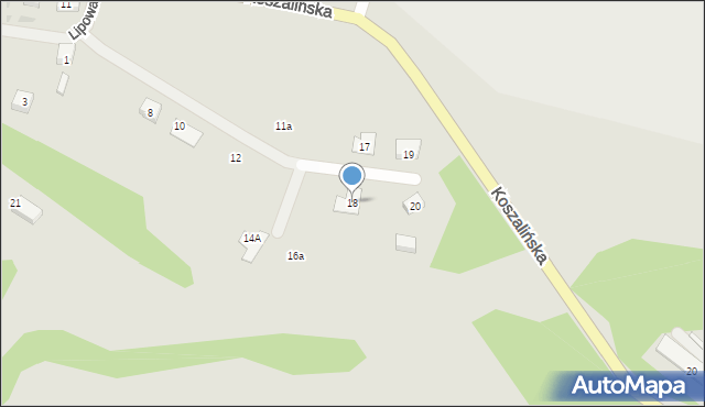 Polanów, Lipowa, 18, mapa Polanów