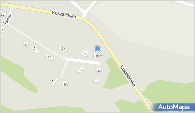 Polanów, Lipowa, 19, mapa Polanów