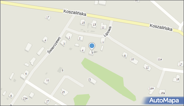 Polanów, Lipowa, 3, mapa Polanów