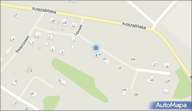 Polanów, Lipowa, 8, mapa Polanów