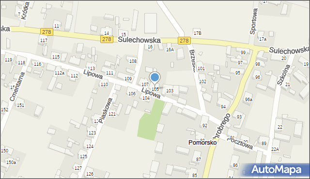 Pomorsko, Lipowa, 105, mapa Pomorsko