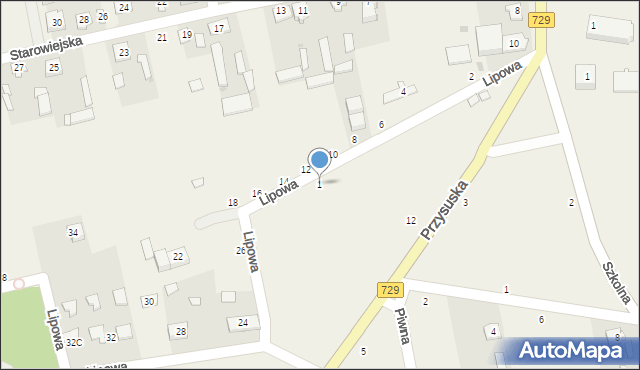 Potworów, Lipowa, 1, mapa Potworów